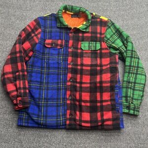 Polo Ralph Lauren Mens Plaid Brushed Fleece Shirt Jacket XL